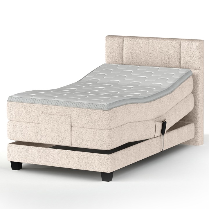 Polohovacia posteľ boxspring NYSA 2 svetlobéžová, 120x200 cm 1