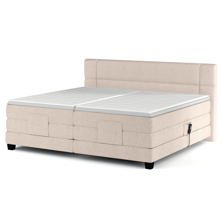 Polohovacia posteľ boxspring NYSA svetlobéžová, 180x200 cm 1