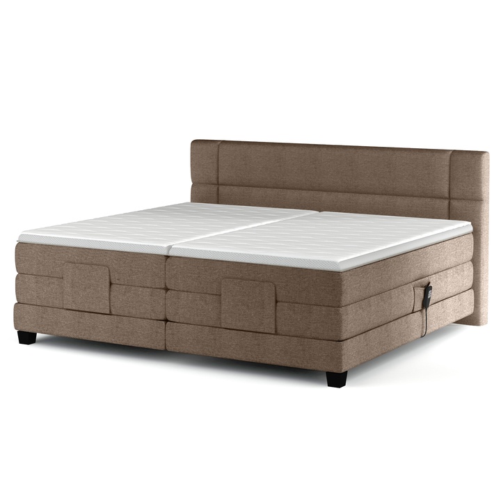 Polohovacia posteľ boxspring NYSA taupe, 180x200 cm 1