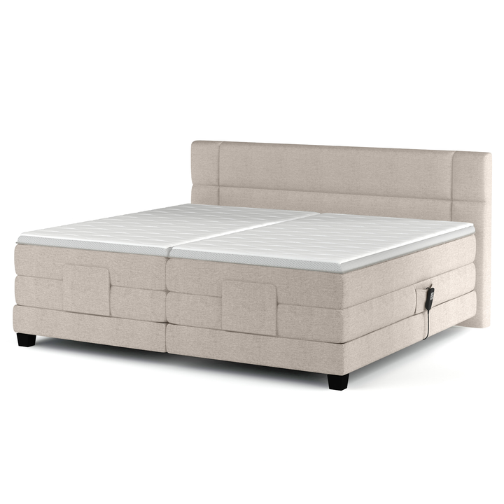 Polohovacia posteľ boxspring NYSA sivobéžová, 140x200 cm 1