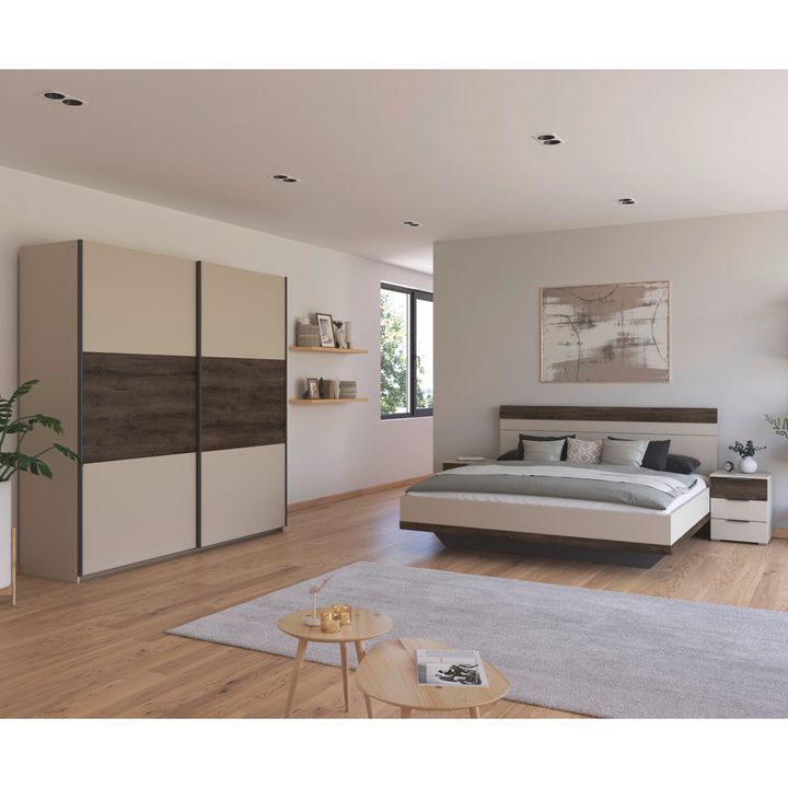 Spálňová zostava OJSA šampanské/dub atlantic tmavý, 180x200 cm 1