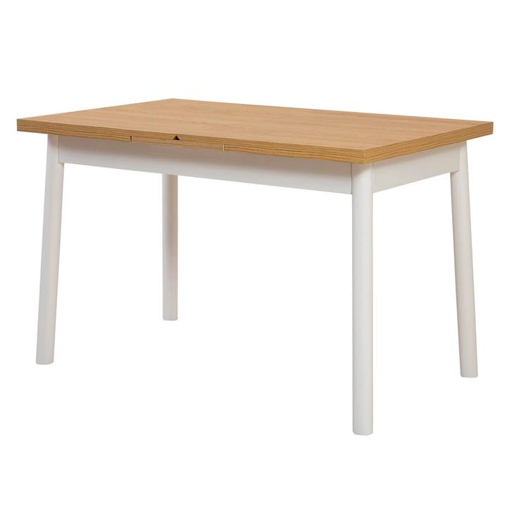 Jedálenský stôl OLIVER biela/prírodná 1