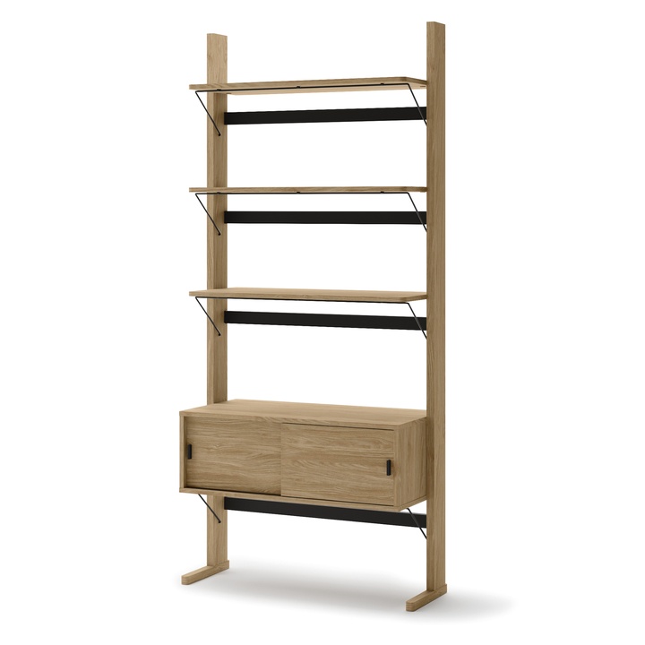 Regál OLLIE 1 dub olejovaný/čierna 1
