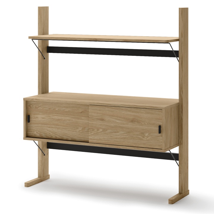 Nízky regál OLLIE dub olejovaný/čierna 1