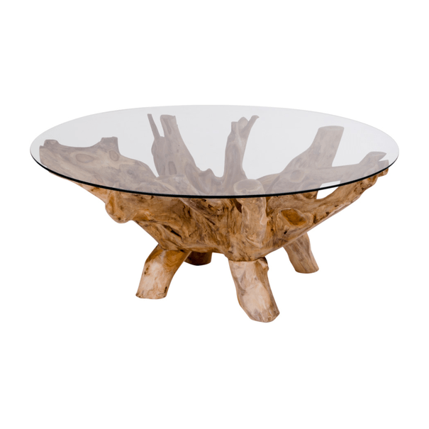 Konferenčný stolík OMOZUNOS teak/sklo 1