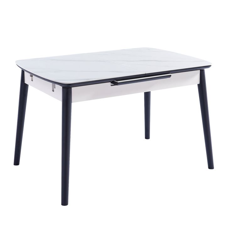 Jedálenský stôl OPULLU biely mramor/čierna, šírka 120 cm 1