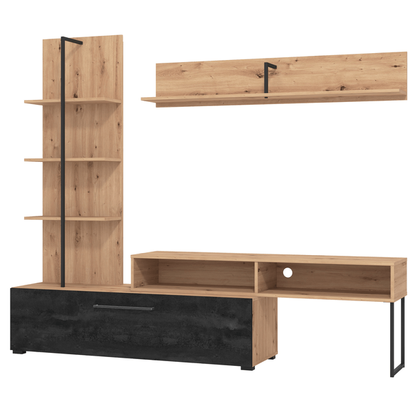 Obývacia stena ORALIA dub artisan/čierna 1