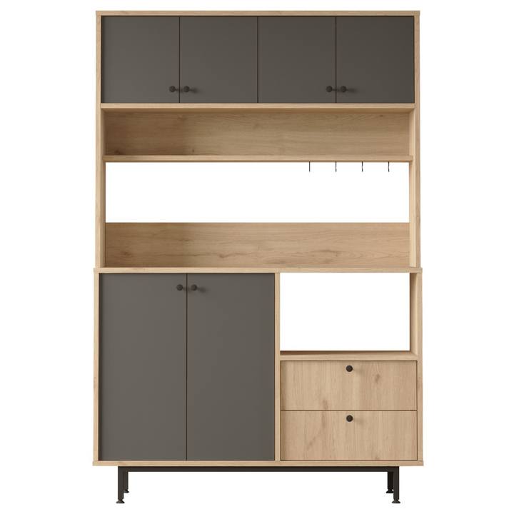 Kuchynská skrinka ORMAR 5 dub/antracitová 1