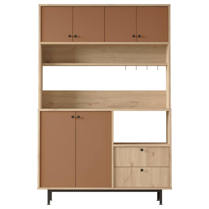 Kuchynská skrinka ORMAR 5 dub/červená 1