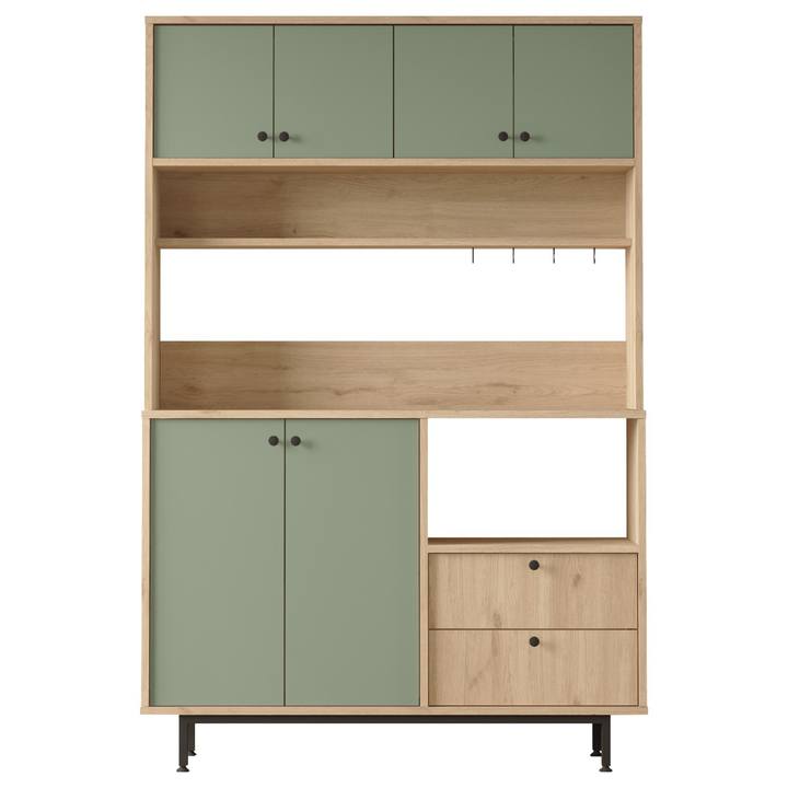 Kuchynská skrinka ORMAR 5 dub/zelená 1