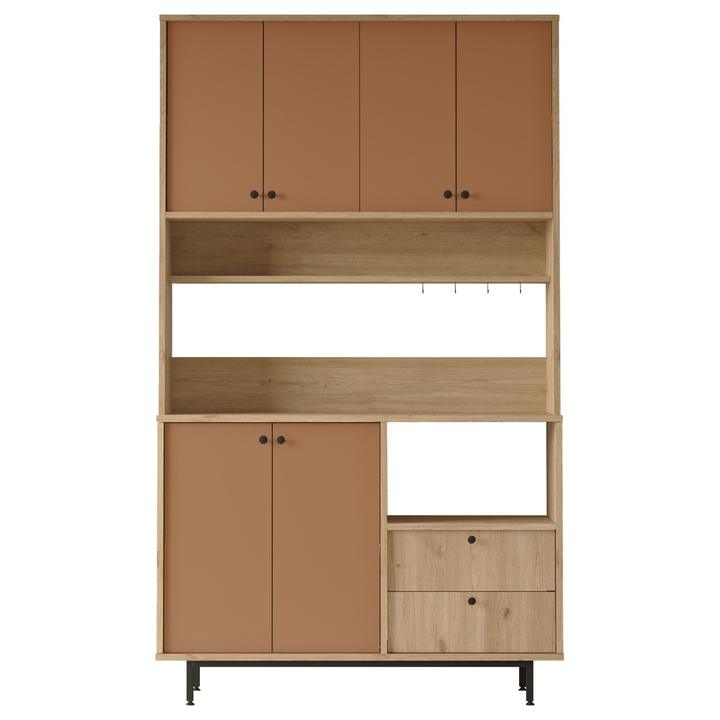 Kuchynská skrinka ORMAR 7 dub/červená 1