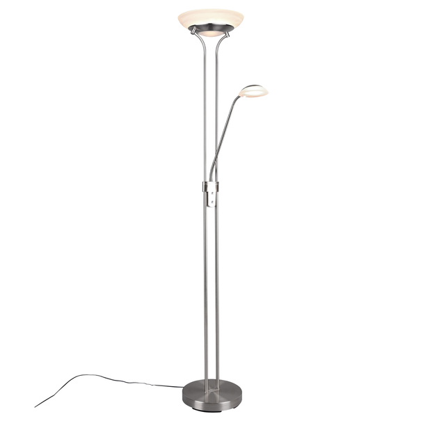 Stojacia LED lampa ORSON matný nikel/alabastrové sklo 1