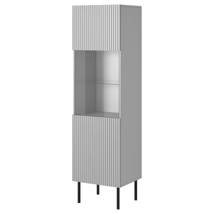 Vitrína OSINSAU KM-1 svetlosivá/čierna 1