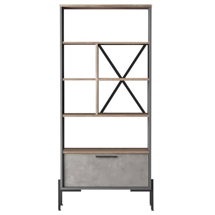 Regál/knižnica OSOGLA 3 hnedá/sivá 1