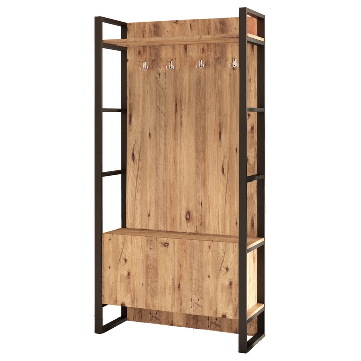 Predsieňová stena OSSA borovica atlantic/čierna 1