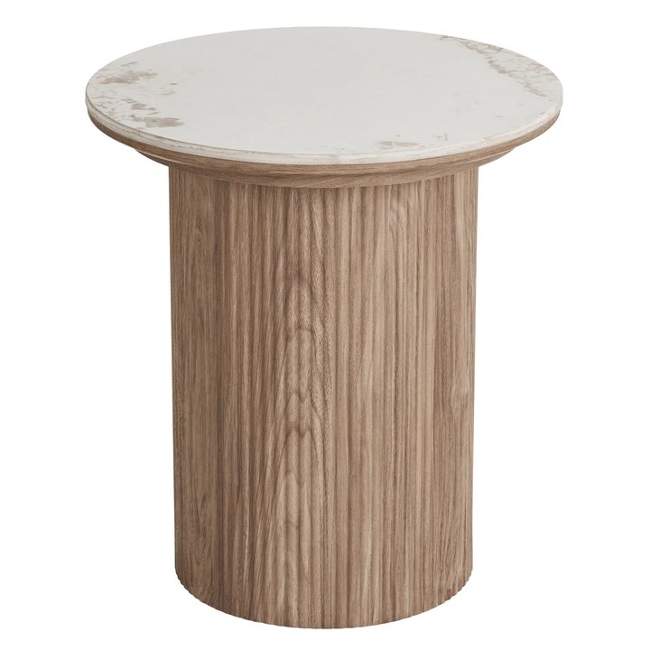 Prístavný stolík OTHINS biela/hnedá 1