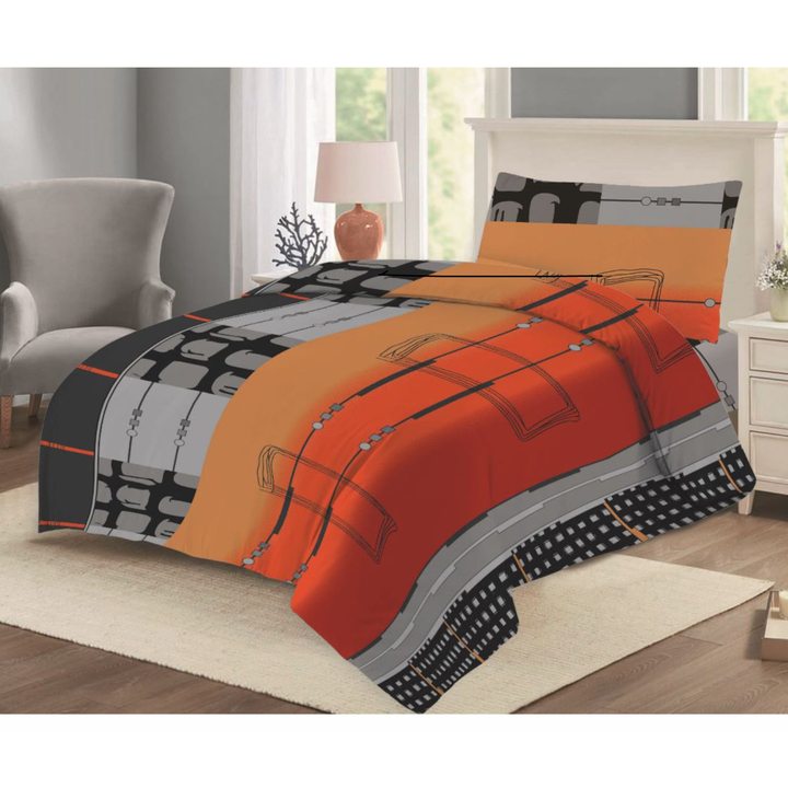 Posteľná bielizeň OTTO čierna/oranžová, 70x90 a 140x200 cm 1