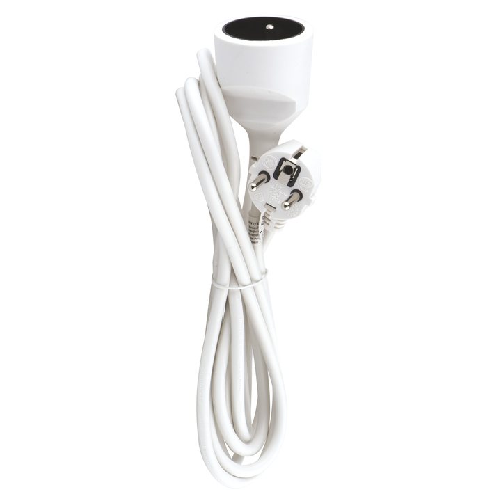Predlžovacia spojka P0113 biela, 1 zásuvka, 3 m 1