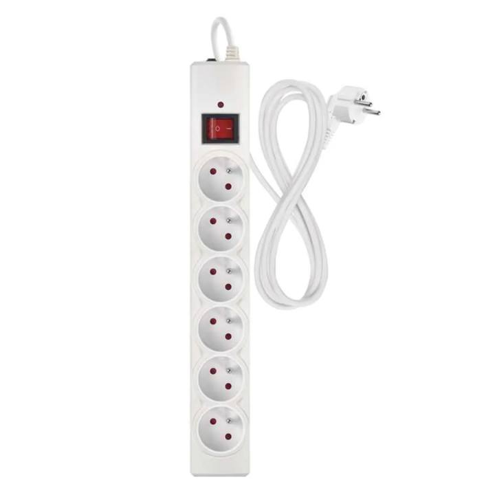 Prepäťová ochrana P54015/18 biela, 6 zásuviek, dĺžka 1,5 m, absorpcia 380 J 1