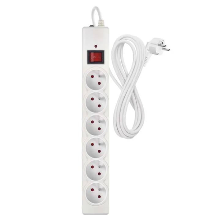 Prepäťová ochrana P54016/19 biela, 6 zásuviek, dĺžka 3 m, absorpcia 380 J 1