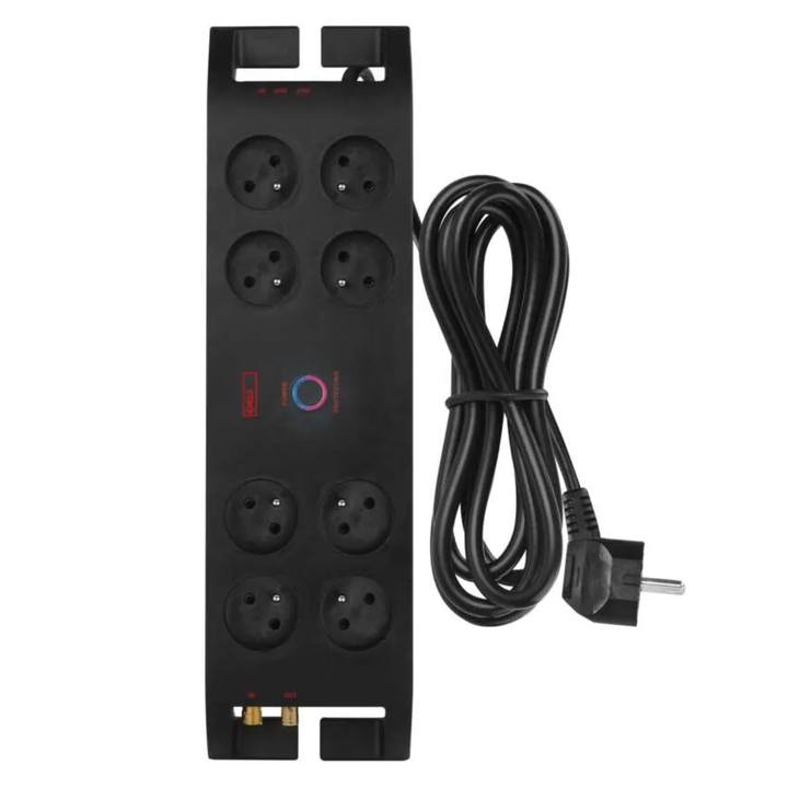 Prepäťová ochrana P54052 čierna, 8 zásuviek, dĺžka 3 m, absorpcia 1800 J 1