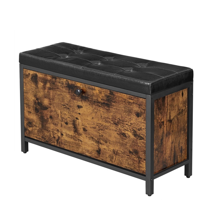 Lavica na topánky PADD hnedá/čierna 1