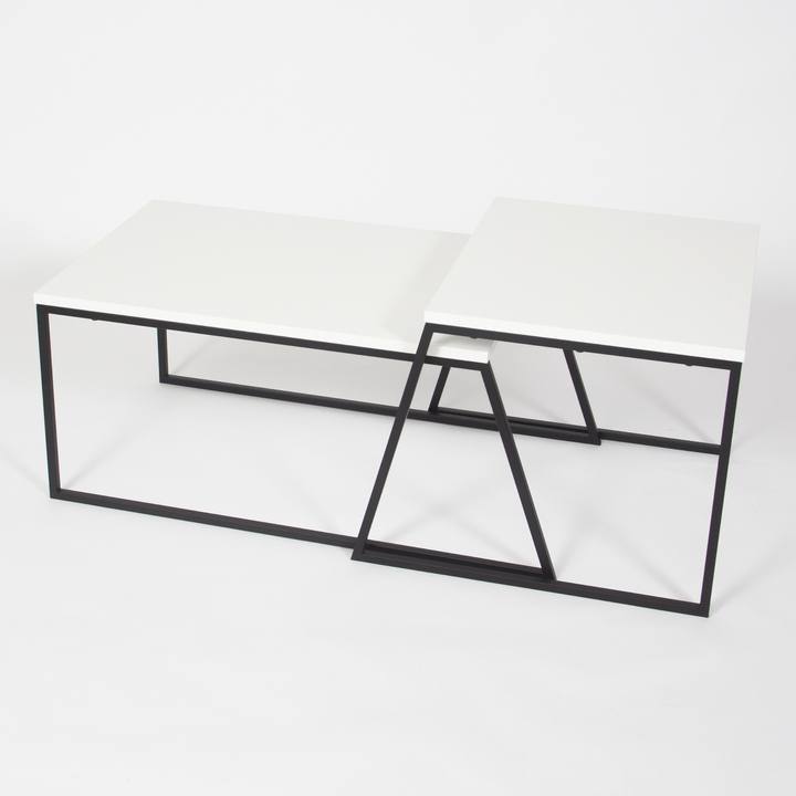 Konferenčný stolík PAL biela/čierna, sada 2 ks 1