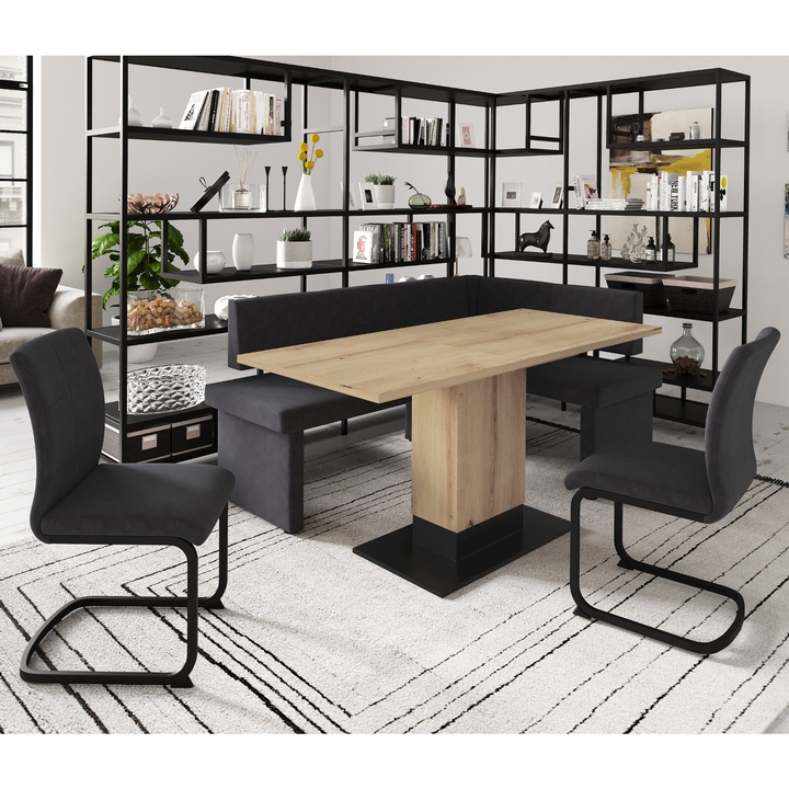 Jedálenská zostava PAL dub artisan/antracitová 1