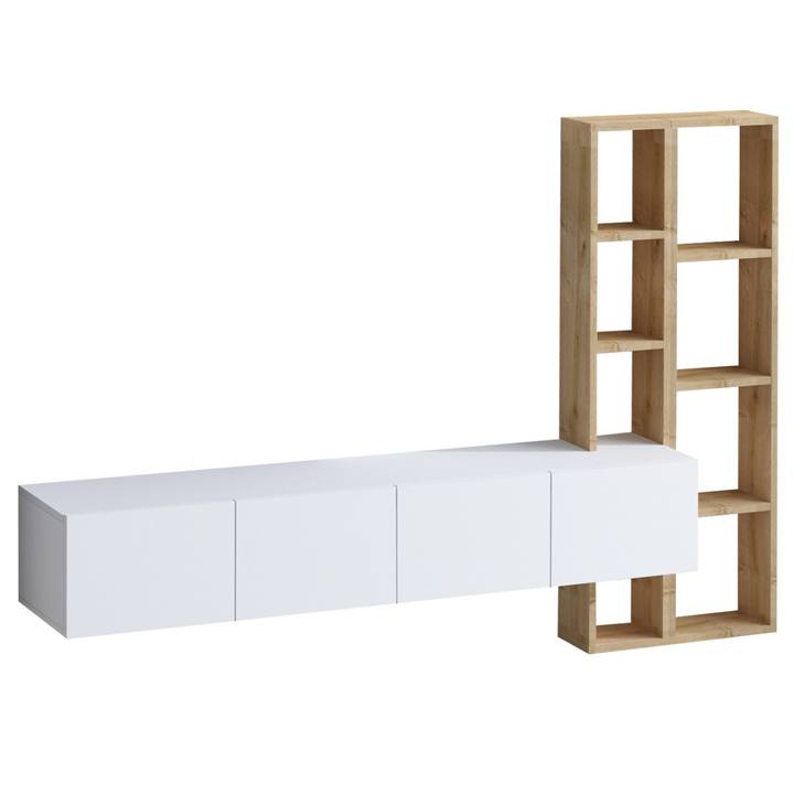 Obývacia stena PANA biela/dub 1