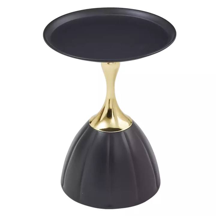 Prístavný stolík PAONO čierna/zlatá 1