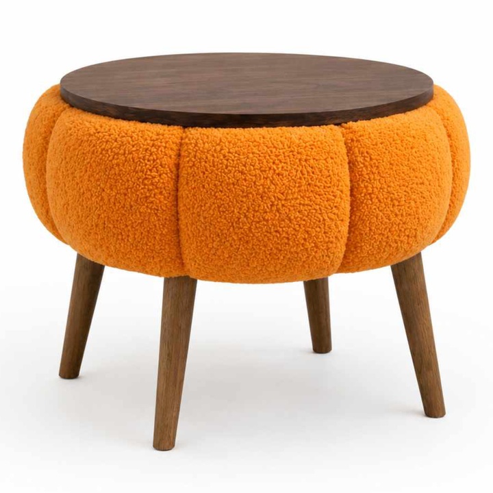Konferenčný stolík PAPATYA 5 oranžová/orech 1