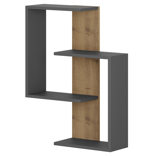 Nástenná polica PARANOID antracitová/dub 1