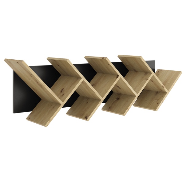 Nástenný regál PARETE dub artisan/čierna 1