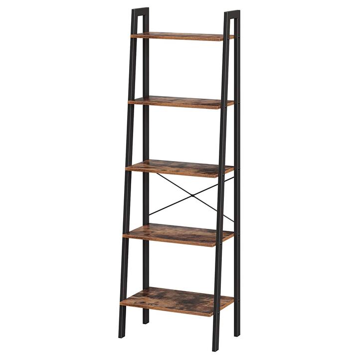 Regál PARGAS čierna/hnedá, výška 172 cm 1