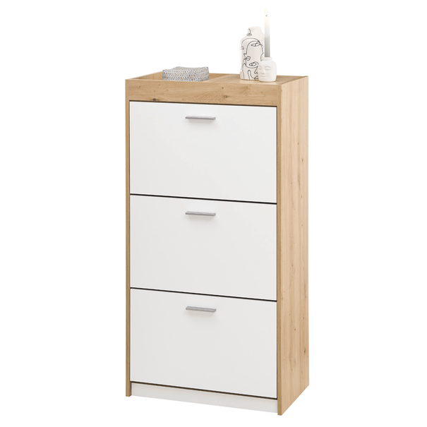 Skrinka na topánky PARID 3 dub artisan/biela 1