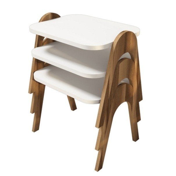 Servírovacie stolíky PARIS orech/biela 1