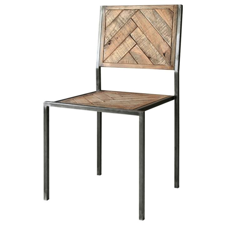 Jedálenská stolička PARQUET prírodná akácia/sivá 1