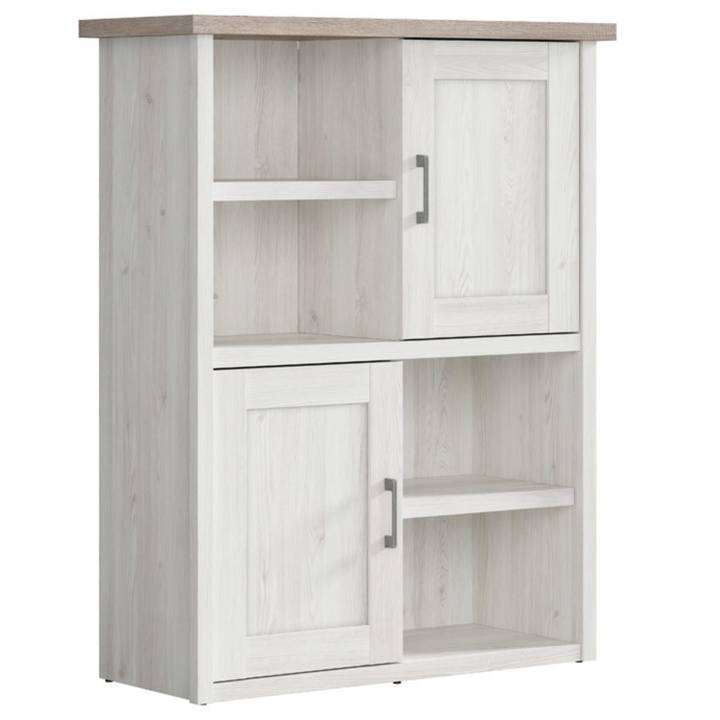 Komoda PARVATI pínia biela/dub truffel, 2 dvierka 1