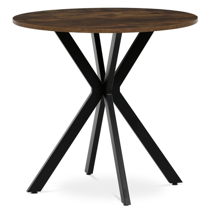 Jedálenský stôl PASSAU staré drevo/čierna, priemer 80 cm 1