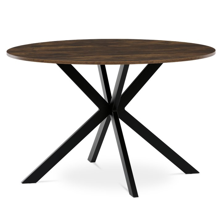 Jedálenský stôl PASSAU staré drevo/čierna, priemer 120 cm 1