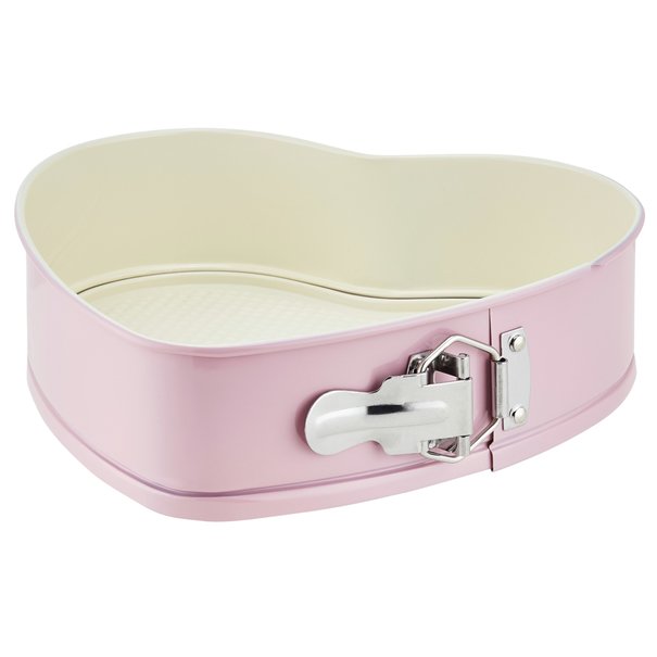 Torta na pečenie v tvare srdca PASTELL ružová/krémová/nízka 1