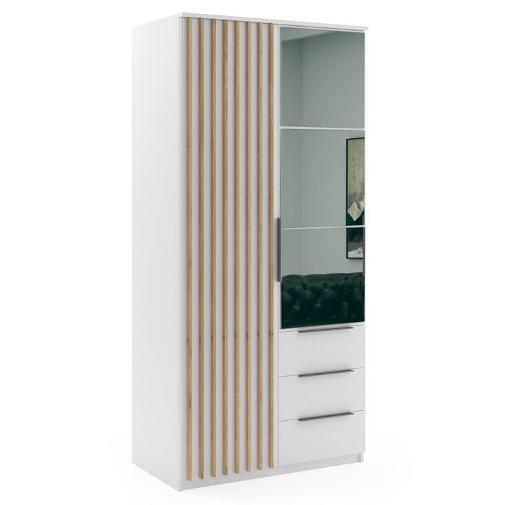 Šatníková skriňa PATRICK I biela/dub craft 1