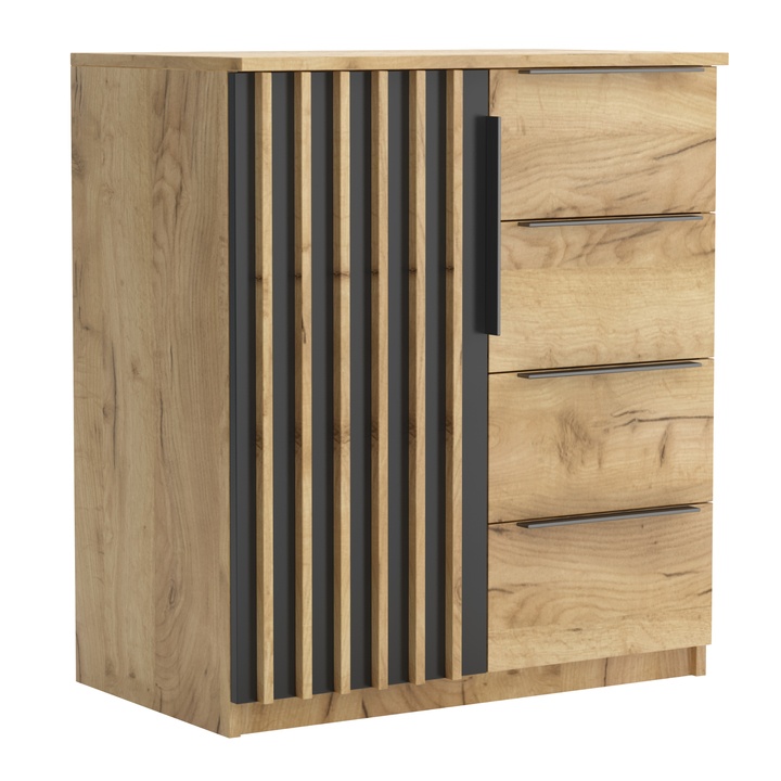 Komoda PATRICK I dub craft/čierna 1