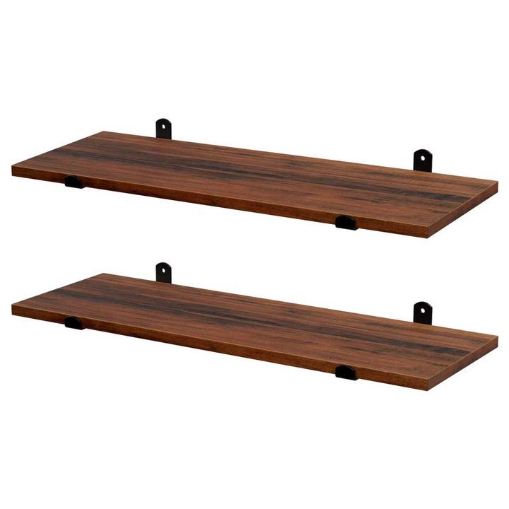 Nástenné police PEASY hnedá, set 2 ks 1