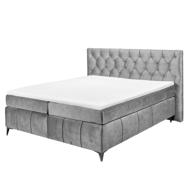 Posteľ boxspring PEMBROKE 8 svetlosivá, 180x200 cm 1