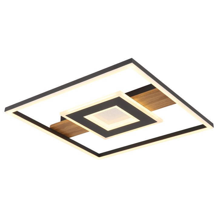 Stropné LED svetidlo PIKARA 3 čierna/drevo 1