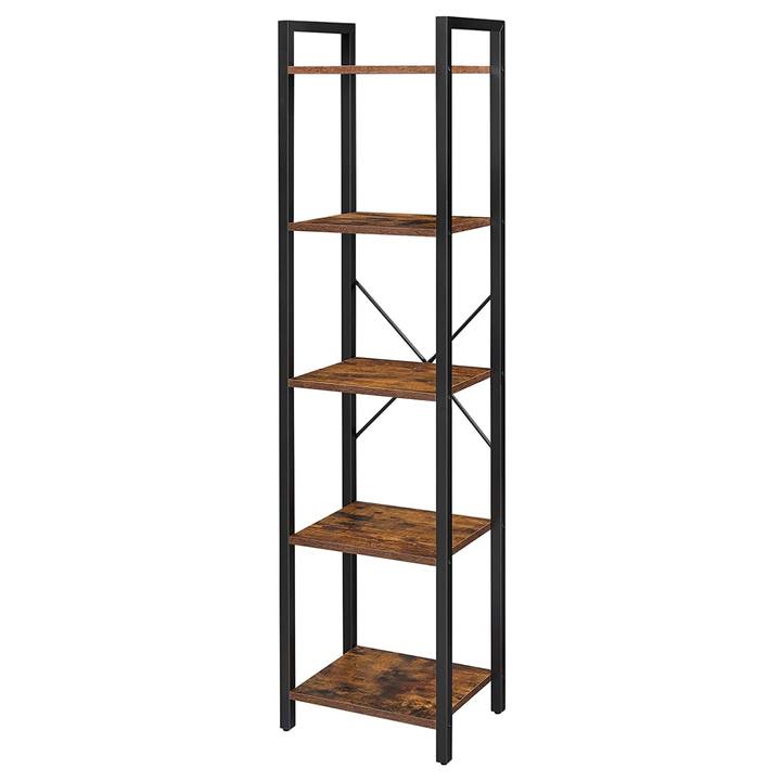Knižnica PILLAR I čierna/hnedá 1