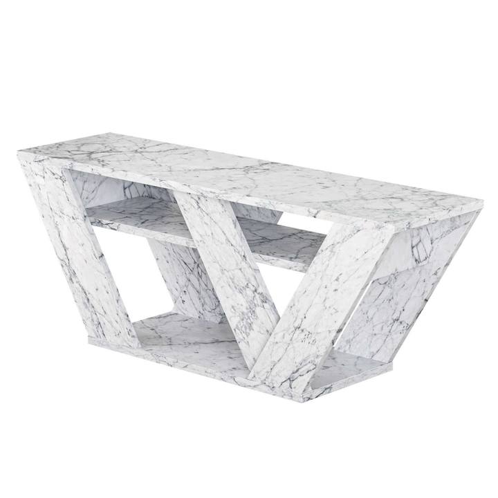 TV stolík PIPRALLA biely mramor 1