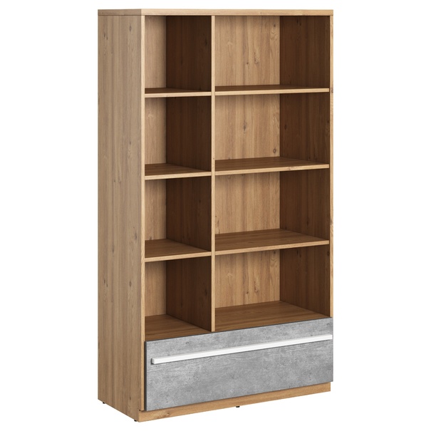 Regál PLANO 03 dub nash/biela/betón 1