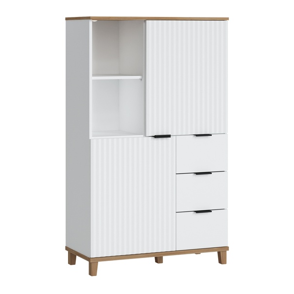 Skriňa PLISSEE PLIK02 alpská biela/dub grandson 1